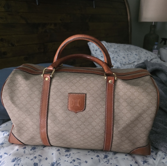 Celine Handbags - Authenic Celine Macadam Beige Leather Large Luggage Bag EUC